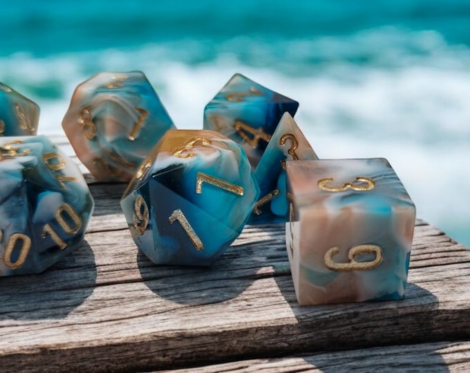 NEW* - The Aqua Reefs, Dice Set, Sharp Edge Dice set, RPG Dice Set
