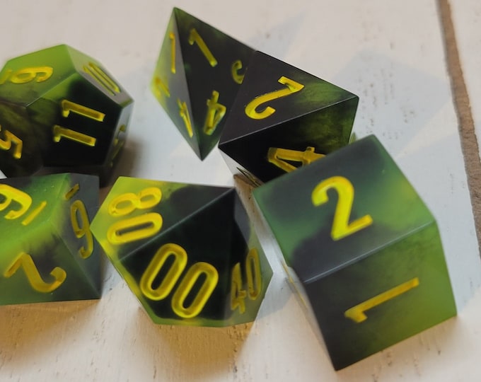 Poison Shards Dice set,Dice Set, Sharp Edge Dice set, RPG Dice Set
