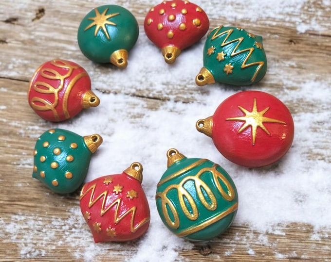 Christmas bulb magnets, set of 8