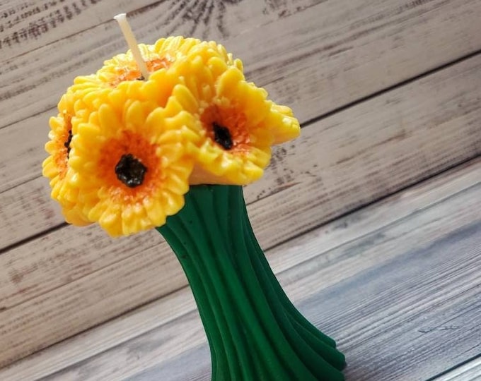 Sunflower Bouquet, Candle 5"x3", Set of 2