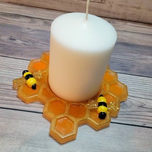 Honingraat, Bijenkandelaars, Hars Set van 1