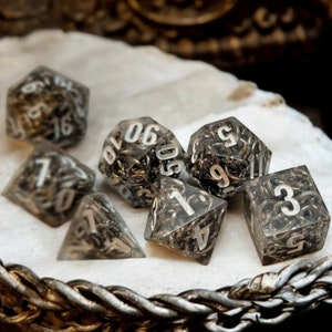 Chain Mail Resin Dice Set: Sharp Edge RPG Dice