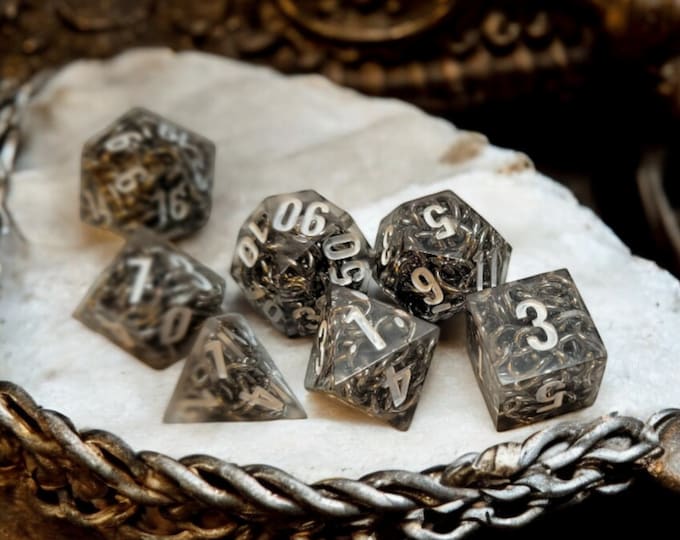 Chain Mail Armor Dice, Dice Set, Sharp Edge Dice set, RPG Dice Set