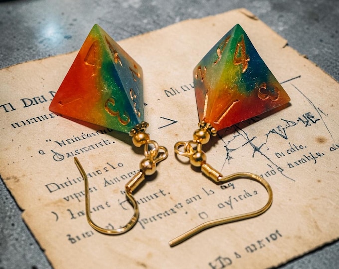 Relics of Casting | Handmade D&D Dice Earrings | Resin Polyhedral Dice Jewelry | RPG Gamer Gift | Fantasy Earrings | Tabletop Gaming