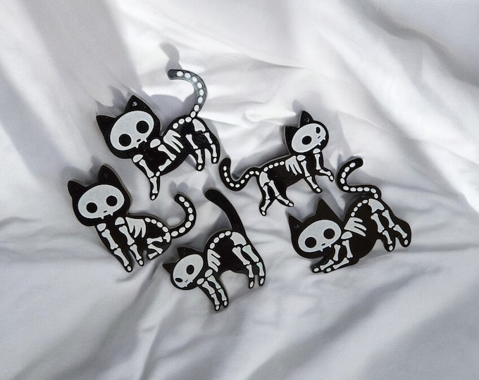 Spooky Cat Magnets, Set of 5