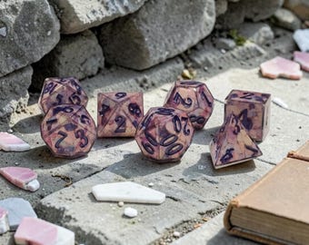 New*Shattered Sanctuary: Dawnshard | Handmade Resin Dice Set | Pink Mosaic Dice | Cathedral Relic Dice | Sharp Edge RPG Dice | DND Dice Set