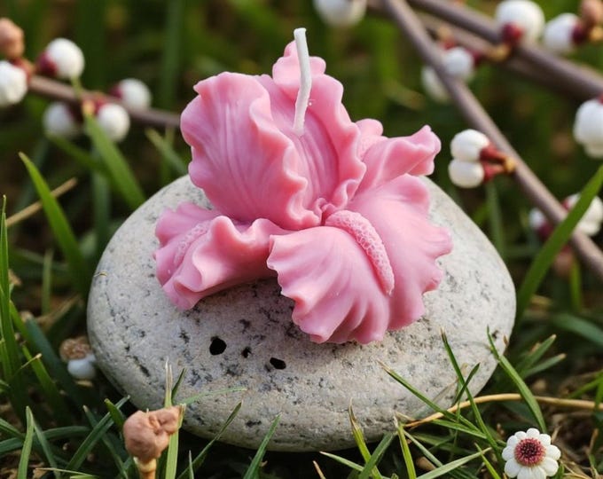 Multi-Color Flower Candle Set of 2 - Soy/Paraffin Mix, Pick Your Colors, Handmade Decor Gift