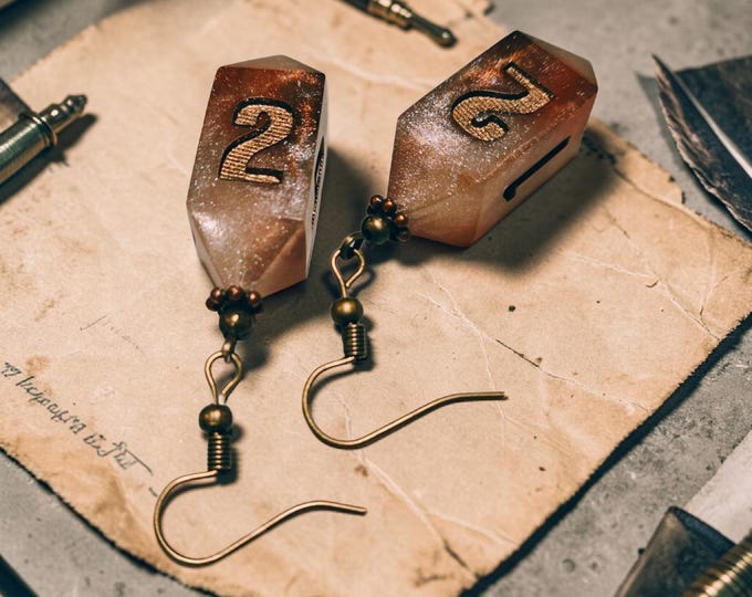 Relics of Casting | Handmade D&D Dice Earrings | Resin Polyhedral Dice Jewelry | RPG Gamer Gift | Fantasy Earrings | Tabletop Gaming