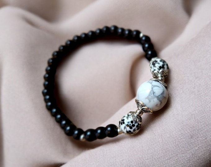 White Howlite, handmade bracelets