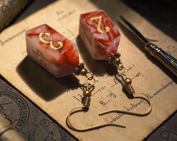 Relics of Casting | Handmade D&D Dice Earrings | Resin Polyhedral Dice Jewelry | RPG Gamer Gift | Fantasy Earrings | Tabletop Gaming