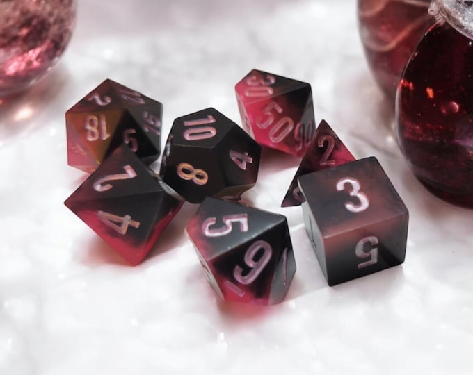 Love Potion Dice Set, Dice Set, Sharp Edge Dice set, RPG Dice Set