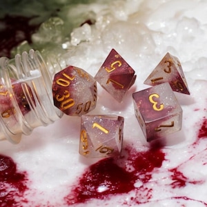 The Enchanted Winters End Dice Set, Sharp Edge Dice set, RPG Dice Set