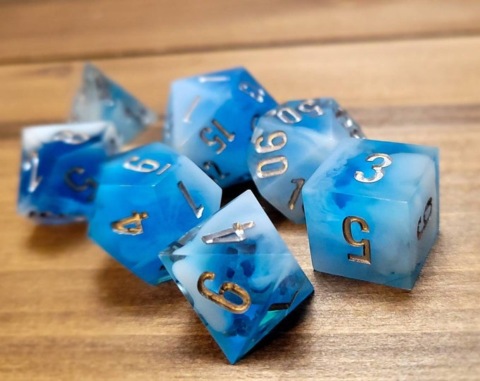 Leviathan Tears, Dice Set, Sharp Edge Dice set, RPG Dice Set