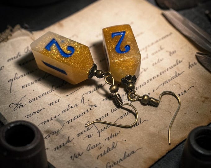 Relics of Casting | Handmade D&D Dice Earrings | Resin Polyhedral Dice Jewelry | RPG Gamer Gift | Fantasy Earrings | Tabletop Gaming