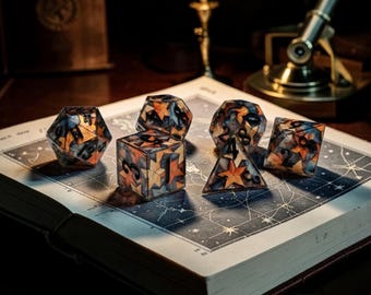 New* The Astral Mosaic | Handmade Resin Dice Set | Celestial Mosaic Dice | Stained Glass Inspired Polyhedral Dice | DnD Dice Set | RPG Gift