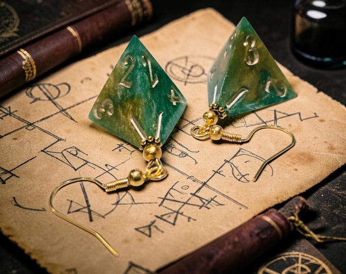 Relics of Casting | Handmade D&D Dice Earrings | Resin Polyhedral Dice Jewelry | RPG Gamer Gift | Fantasy Earrings | Tabletop Gaming