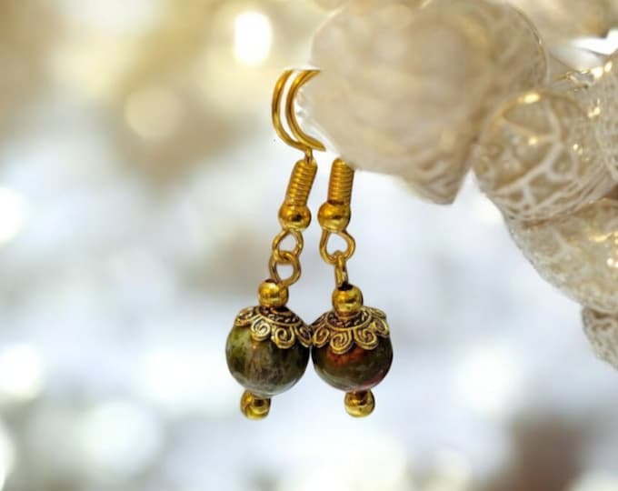 TIC Jewelry, Homemade Collection, Unakite, 1 pair earrings