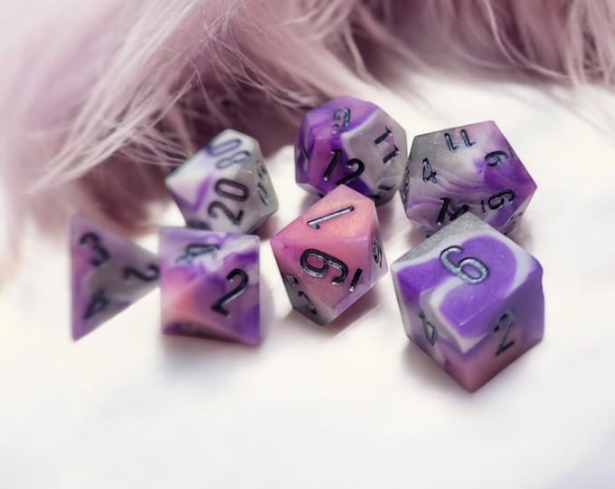Unicorn, Dice Set, Sharp Edge Dice set, RPG Dice Set