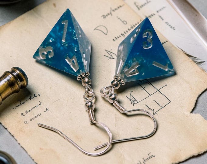 Relics of Casting | Handmade D&D Dice Earrings | Resin Polyhedral Dice Jewelry | RPG Gamer Gift | Fantasy Earrings | Tabletop Gaming