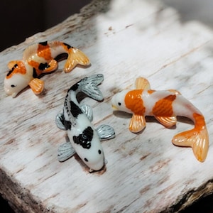 Mini Koi Fish, Resin Set of 3, Pond Décor, water sinking, Zen Garden