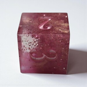 Heart of the Veil RPG Dice Set - Pink Glitter Sharp Edge Resin Polyhedral Dice image 3