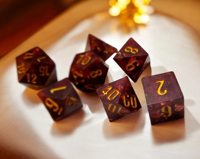 The Crimson, crème de la crème , Dice Set, Sharp Edge Dice set, RPG Dice Set