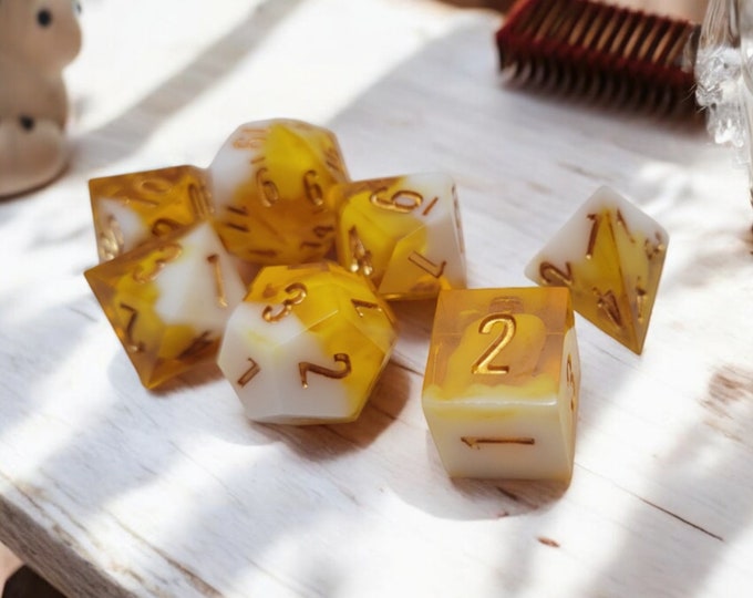 Milk and Honey , Dice Set, Sharp Edge Dice set, RPG Dice Set