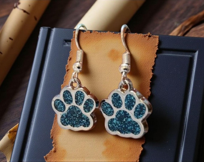 Glitter Paws, choose your colors, Earrings