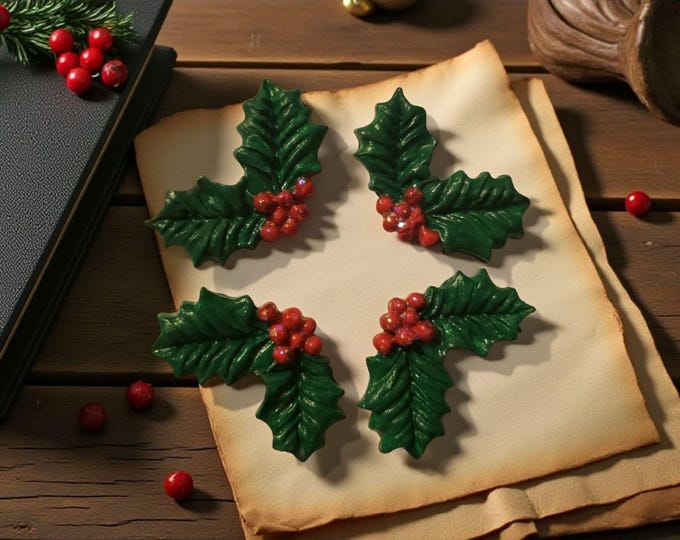 Holly Berries, Magnets Set of 6 Christmas