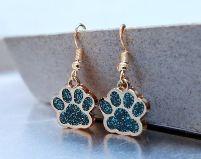 Glitter Paws, choose your colors, Earrings