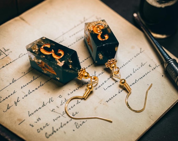 Relics of Casting | Handmade D&D Dice Earrings | Resin Polyhedral Dice Jewelry | RPG Gamer Gift | Fantasy Earrings | Tabletop Gaming