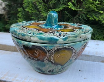 Handmade Ceramic Sugar Bowl ,Sugar jar colorfull,Sugar bowl with lid,Keeper,Unique Pottery Bowl,Wedding Gift, Kitchen Canister, Serving Bowl