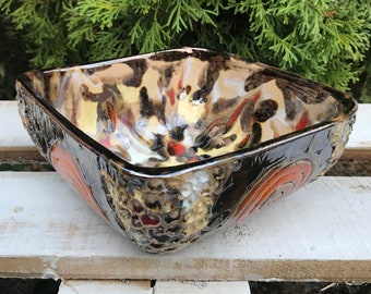 Colorful Bowl, Ceramic Art, Ceramic Bowl, Modern Pottery, Fruit Bowl, Unique Housewarming Gift, Home Decor, Handmade Gift, Pottery Art Bowl