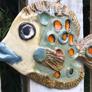 Ceramic Fish Wall Decor Fish Zodiac decor Fish Rustic home decor Clay Fish Gift Bathroom Decor Fish Coastal decor Animals fish decor
