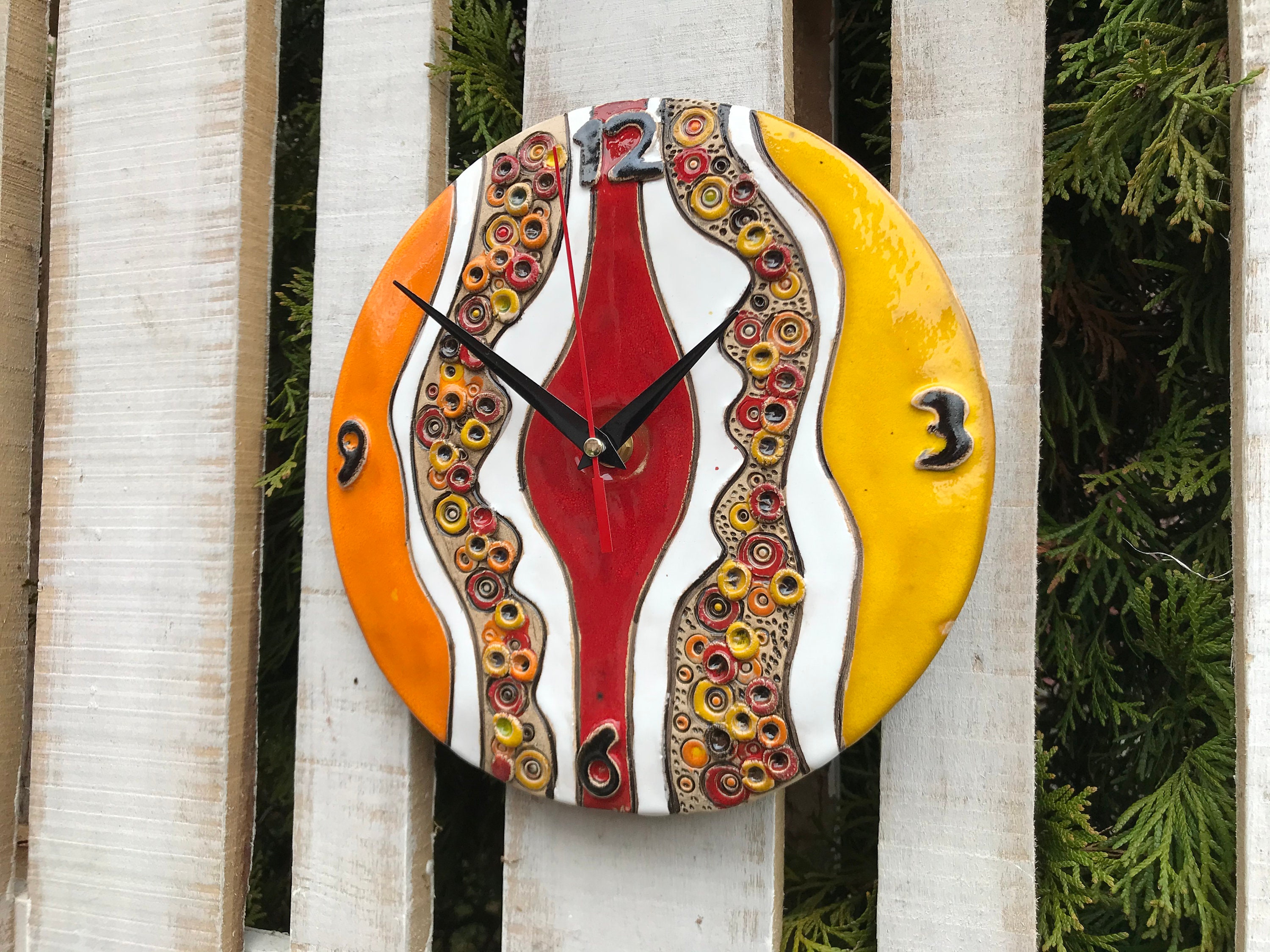 Unique Wall Clock Clock Art Ceramic Clock Home Decor Etsy UK