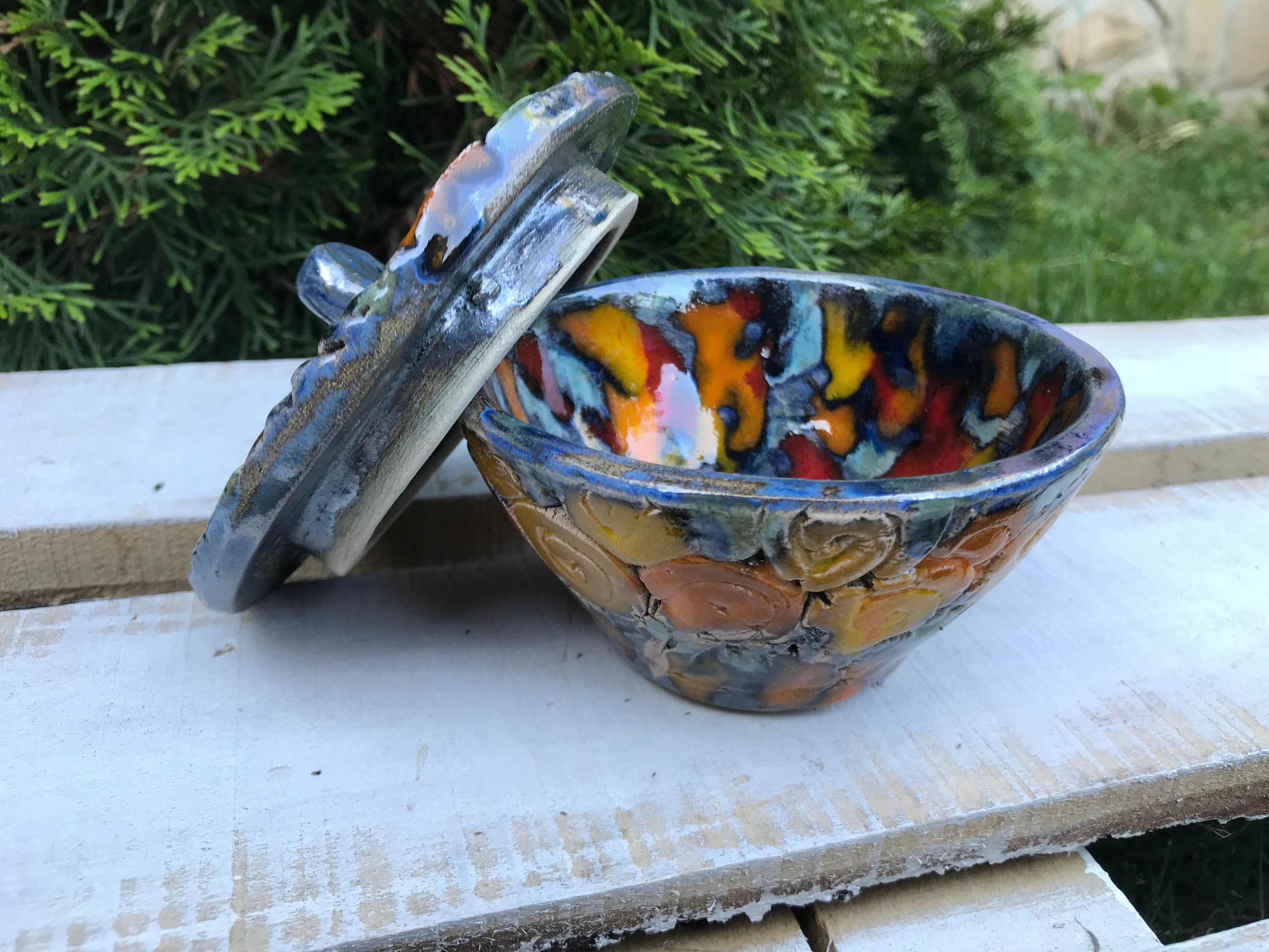 Handmade Ceramic Sugar Bowl Sugar jar colorfullSugar bowl Etsy