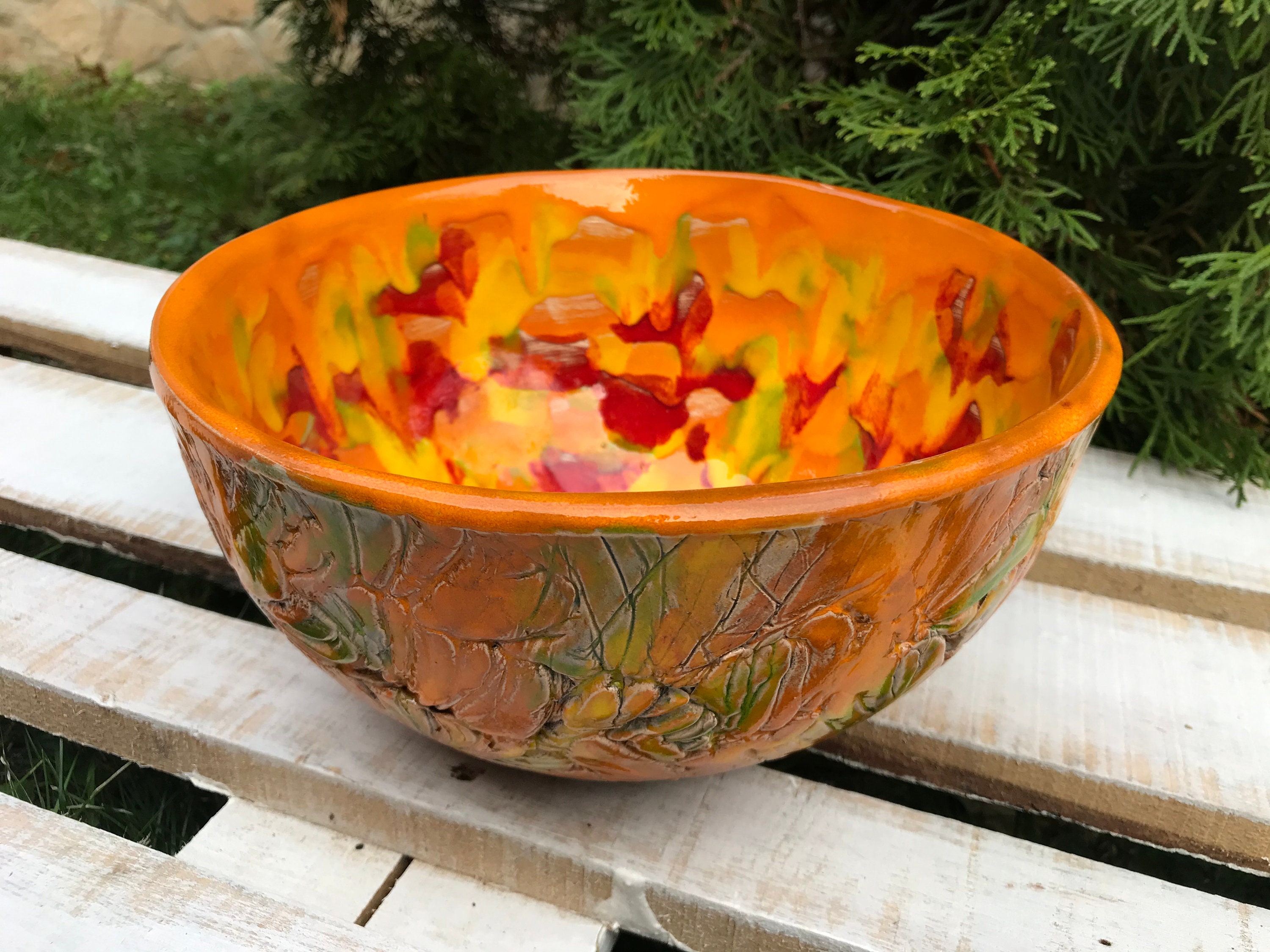 Colorful Bowl Ceramic Art Ceramic Bowl Modern Pottery Etsy