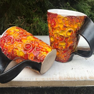 Keramiktasse, Teetasse, Handgemachte Keramik, Keramik und Keramik, Handgemachte Tasse, Kaffeetasse, Niedliche Kaffee- oder Teebecher, Kaffeebecher handgefertigt