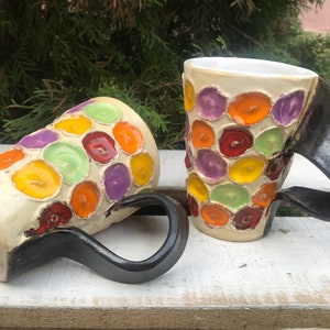 Keramiktasse, Teetasse, Handgemachte Keramik, Keramik und Keramik, Handgemachte Tasse, Kaffeetasse, Niedliche Kaffee- oder Teebecher, Kaffeebecher handgefertigt