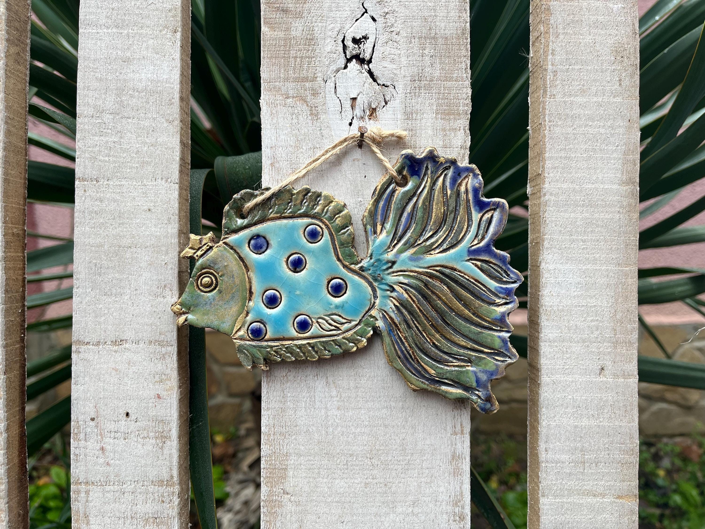 Ceramic Fish Wall Decor Fish Zodiac Decor Fish Rustic Home