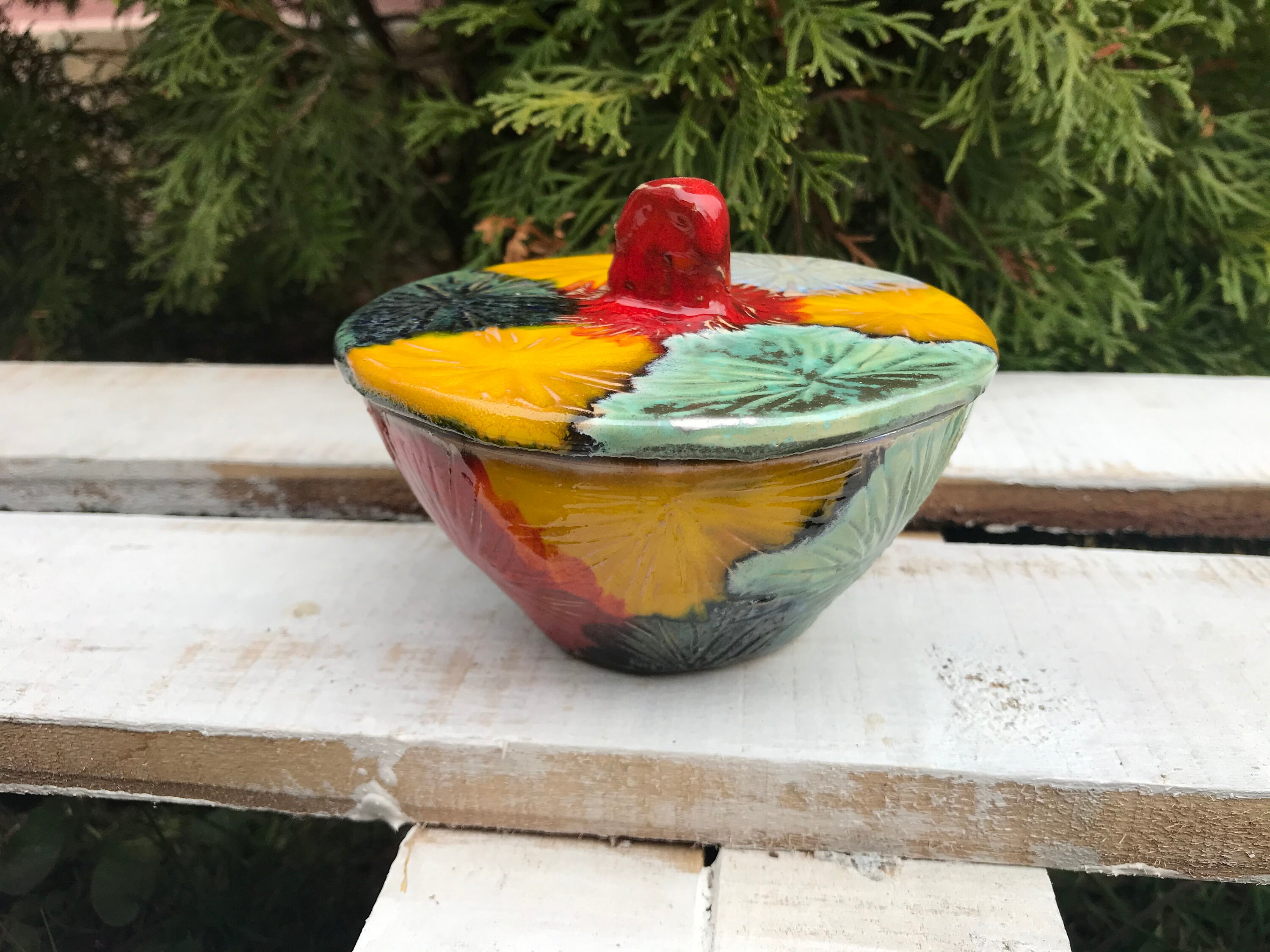 Handmade Ceramic Sugar Bowl sugar Jar Colorfullsugar Bowl Etsy