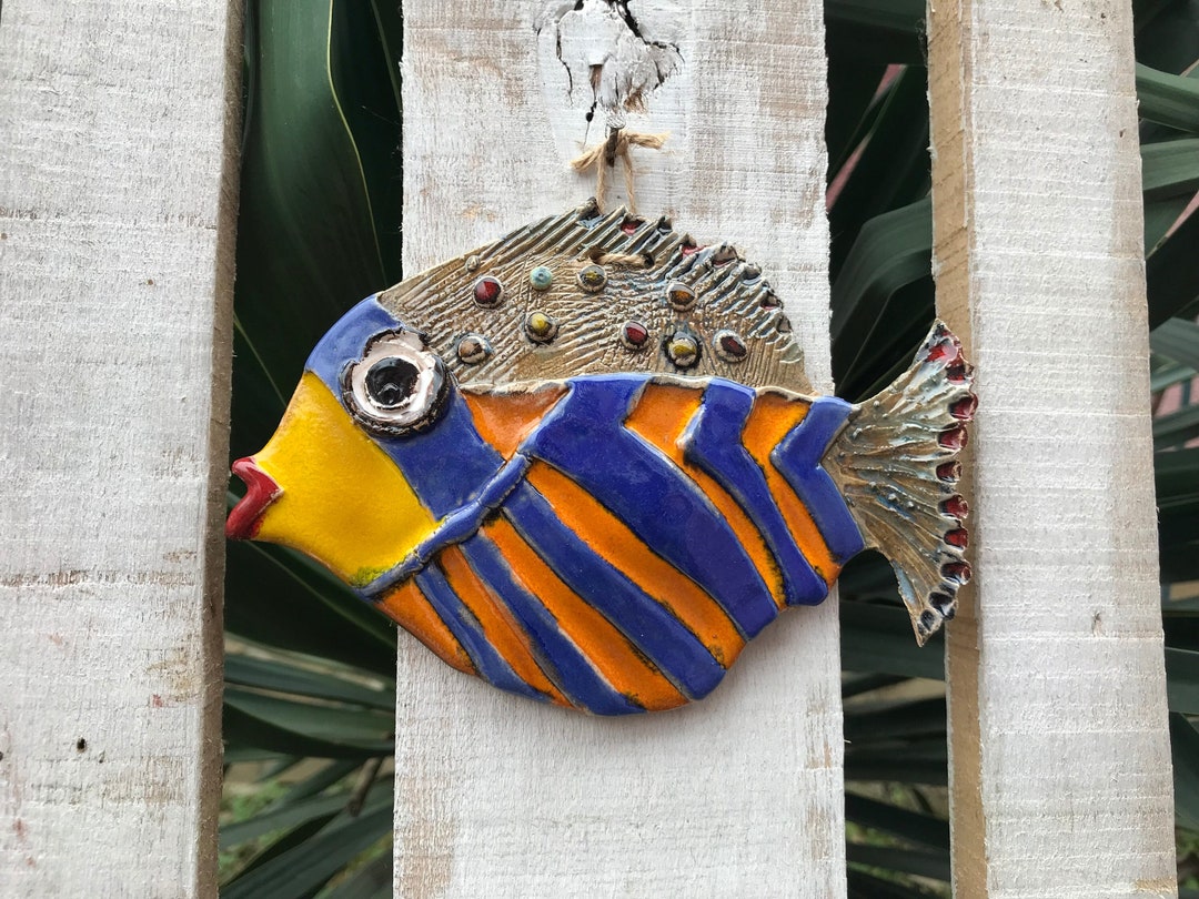 Ceramic Fish Wall Decor Fish Zodiac Decor Fish Rustic Home Etsy