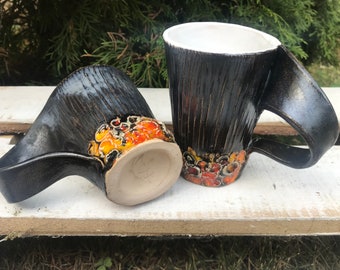 Keramiktasse, Teetasse, Handgemachte Keramik, Keramik und Keramik, Handgemachte Tasse, Kaffeetasse, Niedliche Kaffee- oder Teebecher, Kaffeebecher handgefertigt