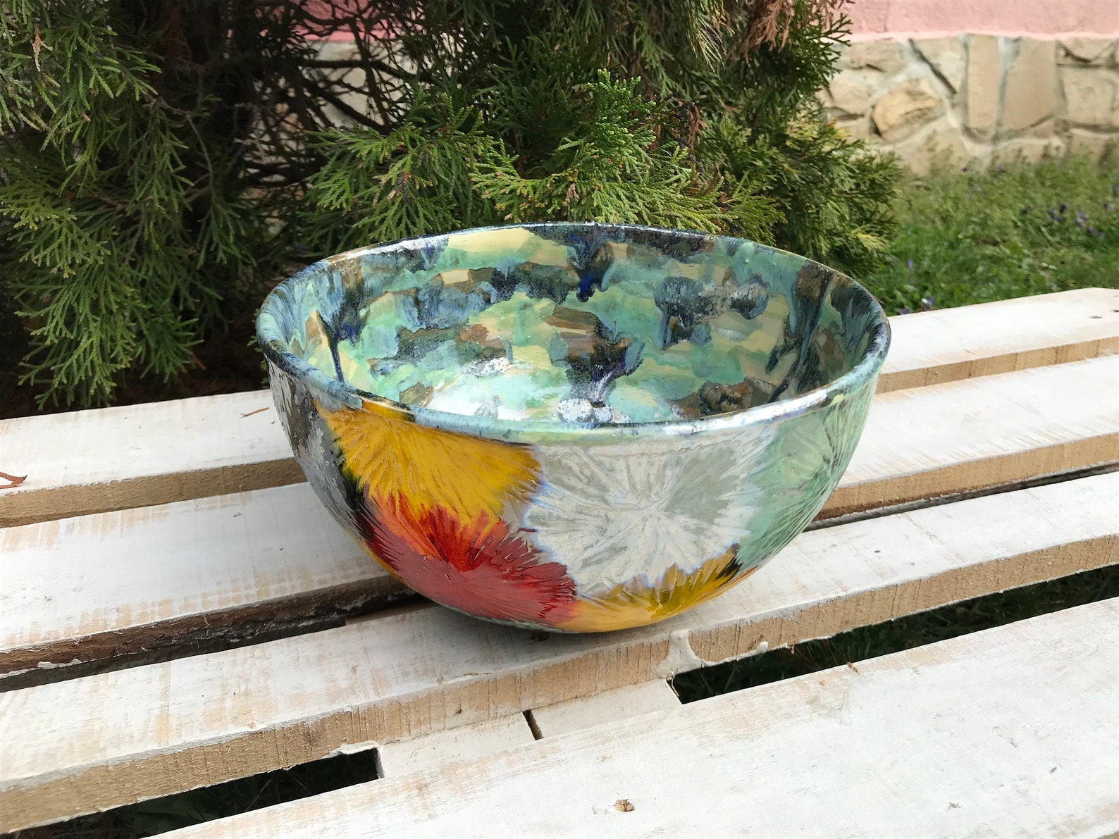 Colorful Bowl Ceramic Art Ceramic Bowl Modern Pottery Etsy