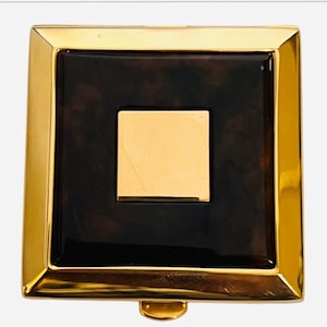 ESTEE LAUDER  &quot;Chocolate Box&quot; Ladies Powder Compact Brown Tortoise Gold-Tone Limited Edition #151