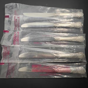 BUTTERCUP New Set of Five (5) Modern Hollow Knives, Sterling Silver by GORHAM SILVER 9 1/8&quot;, New Unused, Free Shipping