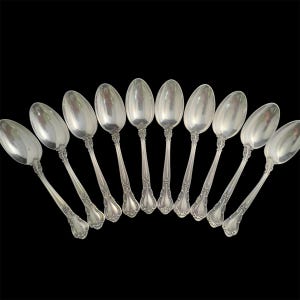 CHANTILLY by GORHAM SILVER Teaspoon Set of Ten (10) Sterling Silver  5 7/8"