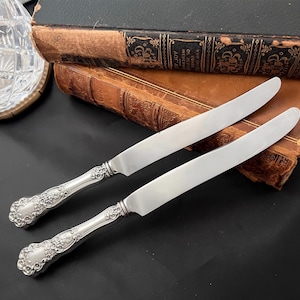 BUTTERCUP GORHAM Dinner Knives, Set of 2,  New French Hollow, Sterling Silver 8 7/8&quot;