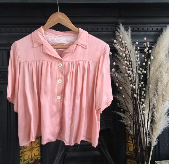 50s satin blouse