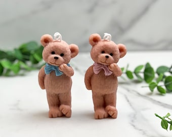 10 or 20 pieces Handmade Teddy Bear Soy Candle with cotton wick with any scent on your choice, baby shower gift